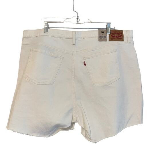 Levi’s White High Rise Distressed 501 Button Fly Jean Shorts Size 20W NWT - Picture 2 of 10